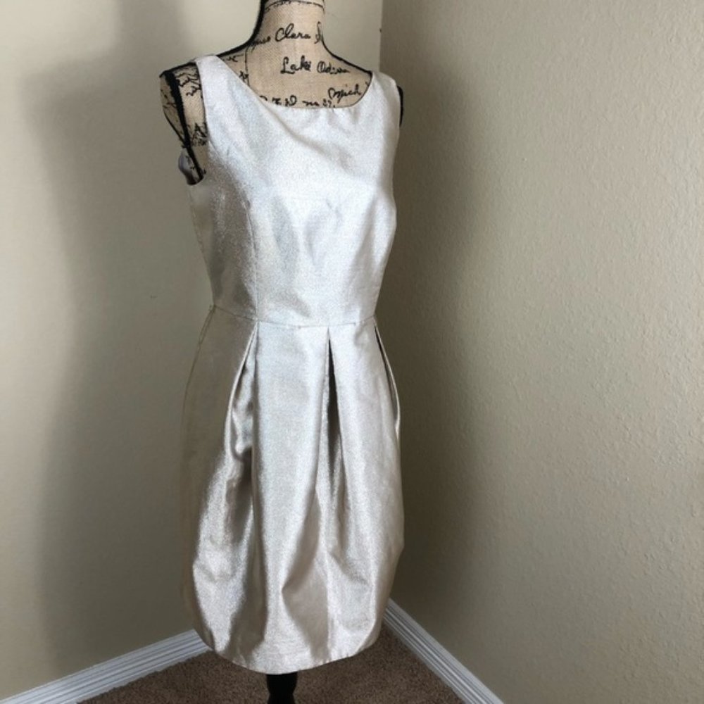 White House Black Market Gold Dress NWT 14